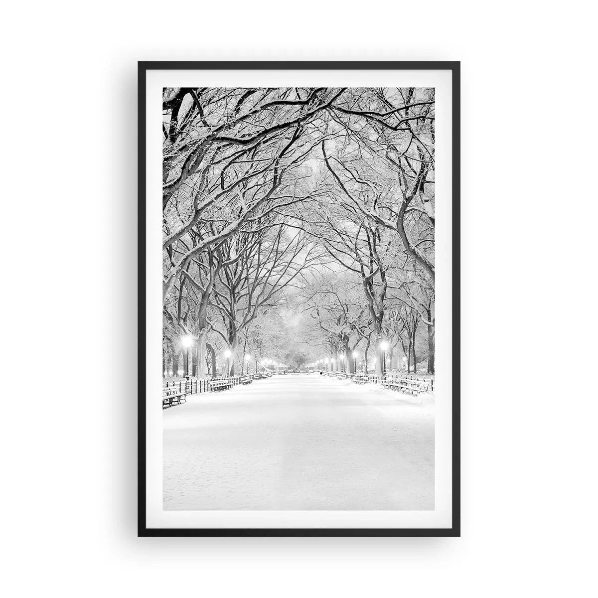 Plagát v čiernom ráme - Štyri ročné obdobia – zima - 61x91 cm