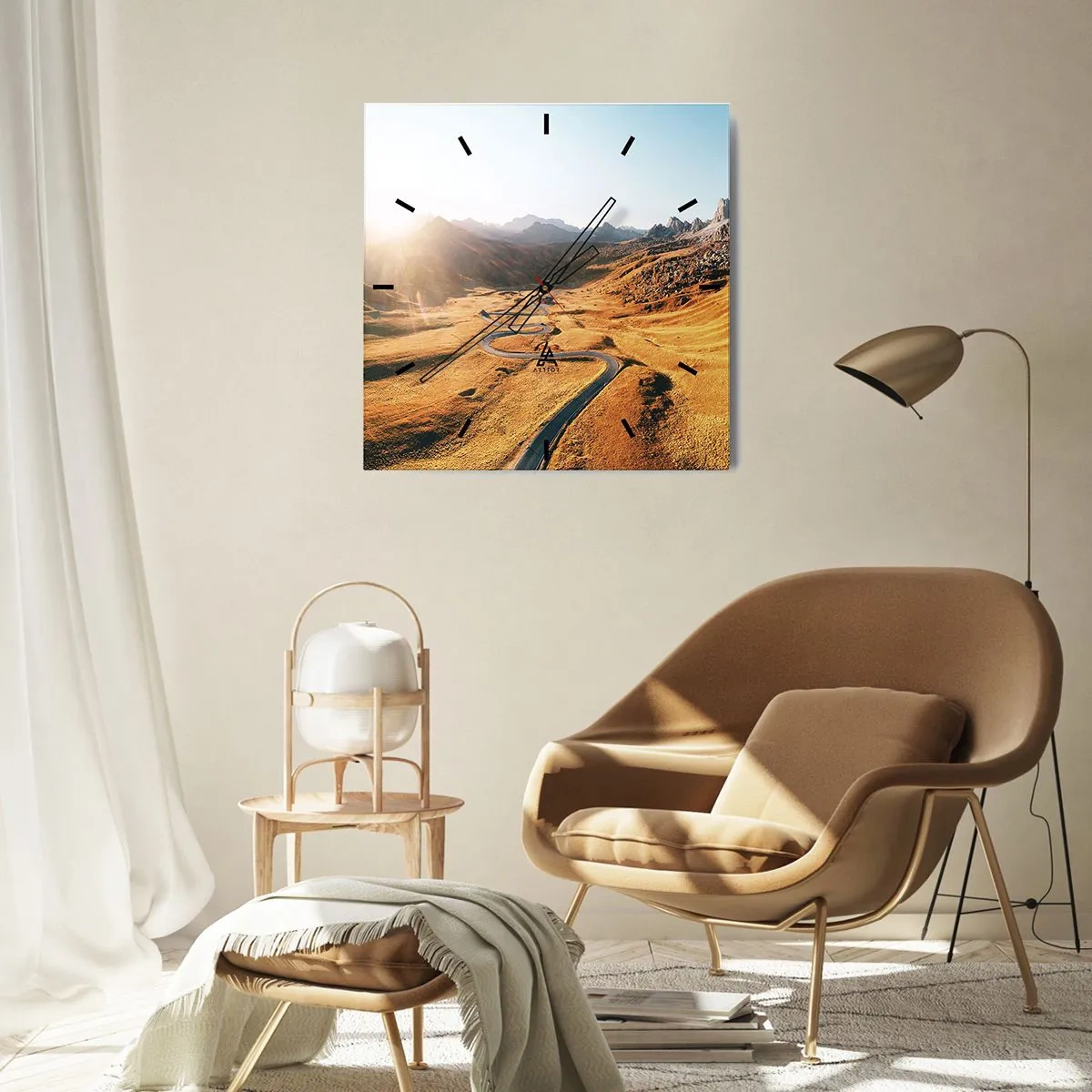 Nástenné hodiny - V zlatom údolí - 40x40 cm