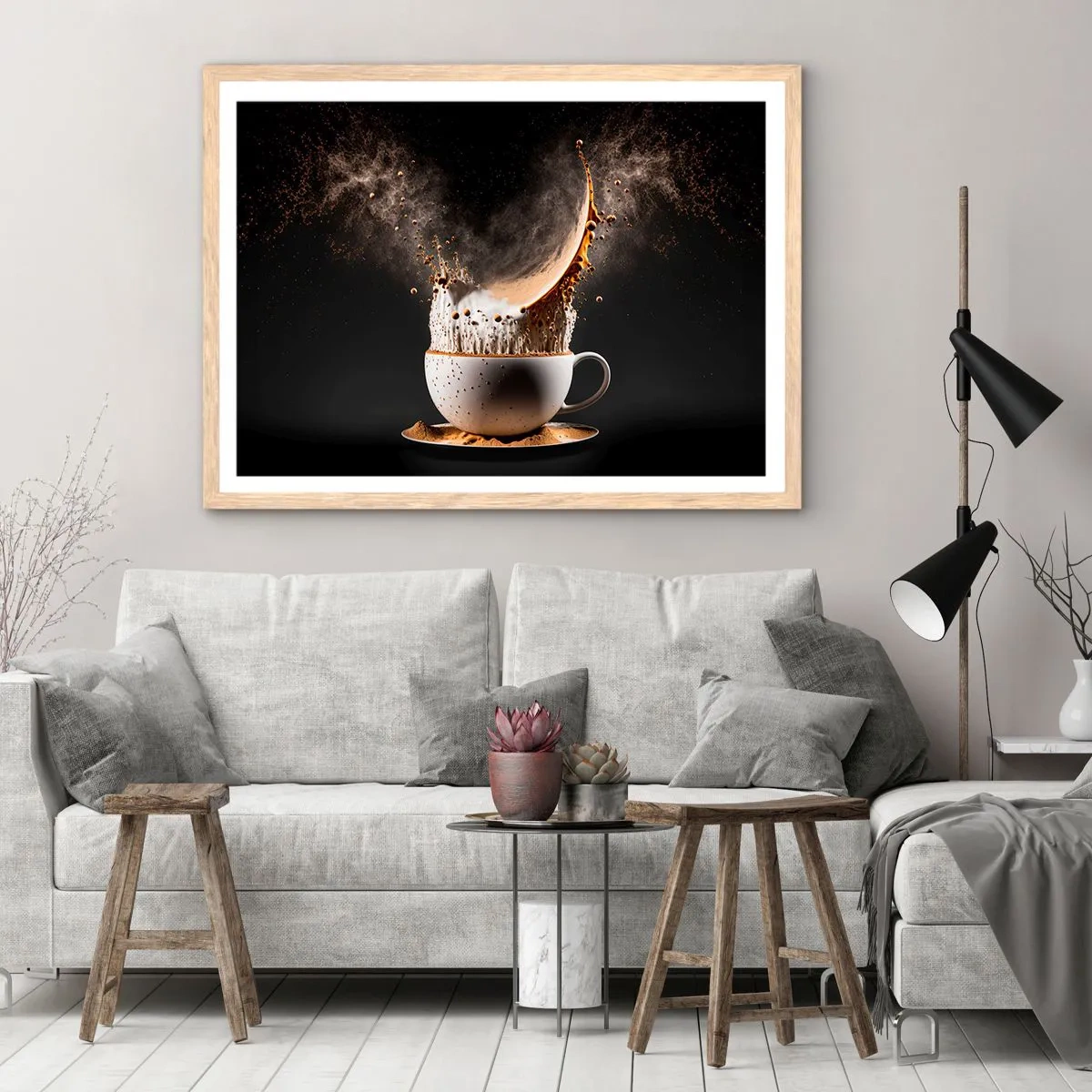 Plagát v ráme zo svetlého duba - Explózia chuti - 40x30 cm