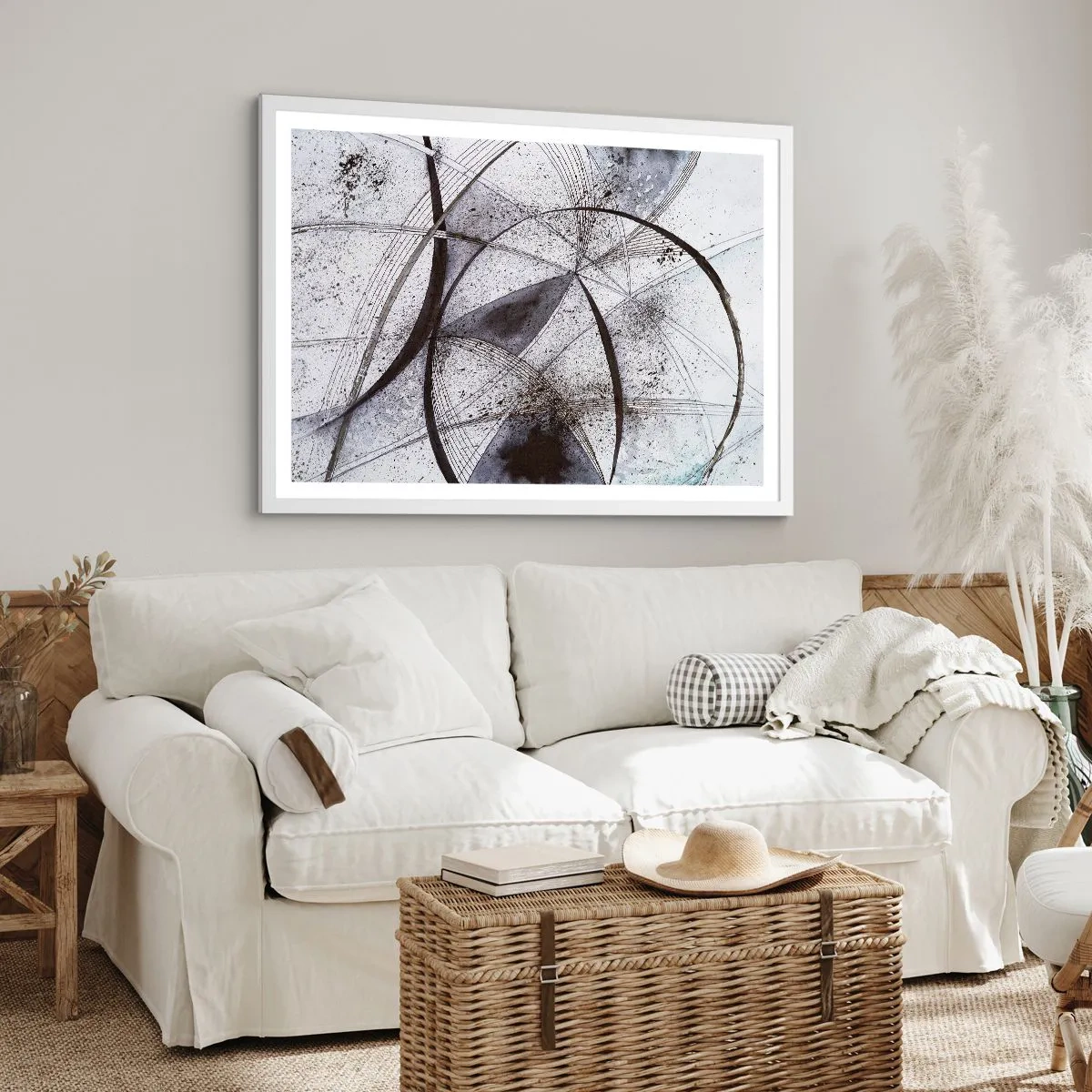 Plagát v bielom ráme - Futuristická fantázia - 70x50 cm