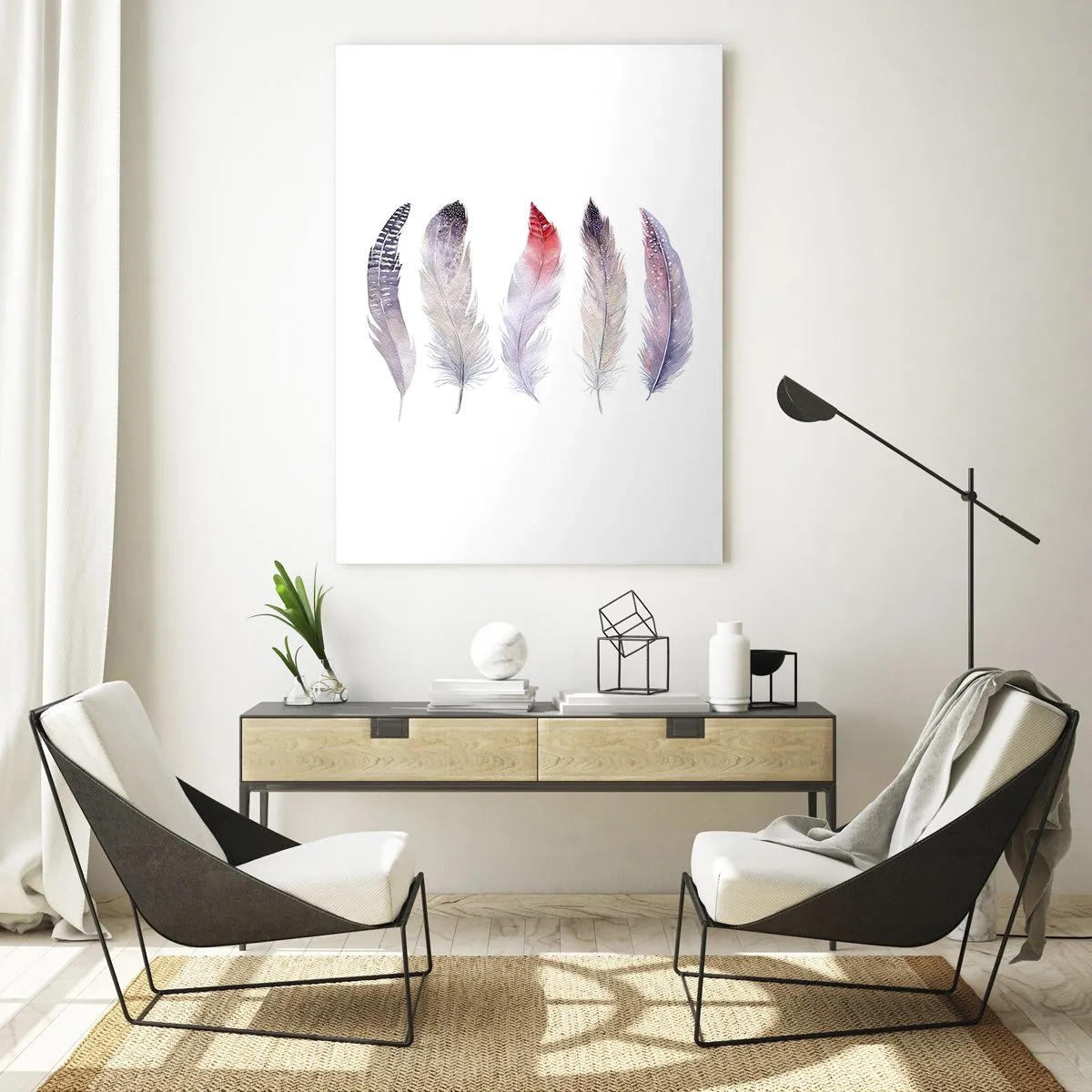 Obraz na skle - Jemné ako rôznofarebná hmla - 50x70 cm