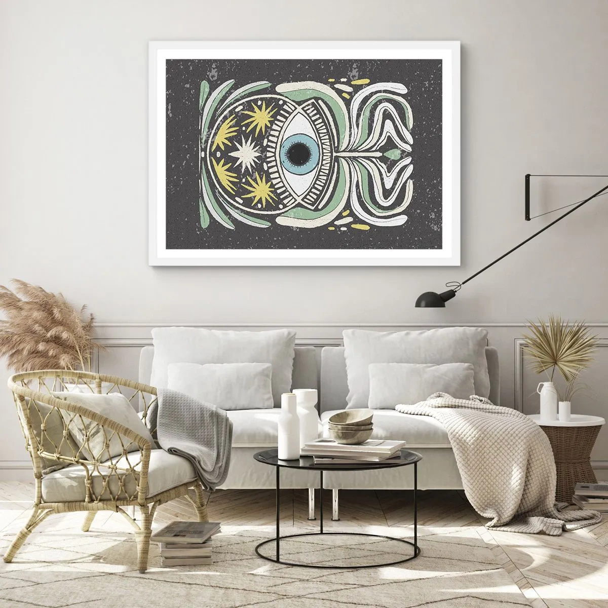 Plagát v bielom ráme - Kmeňové rituály - 91x61 cm