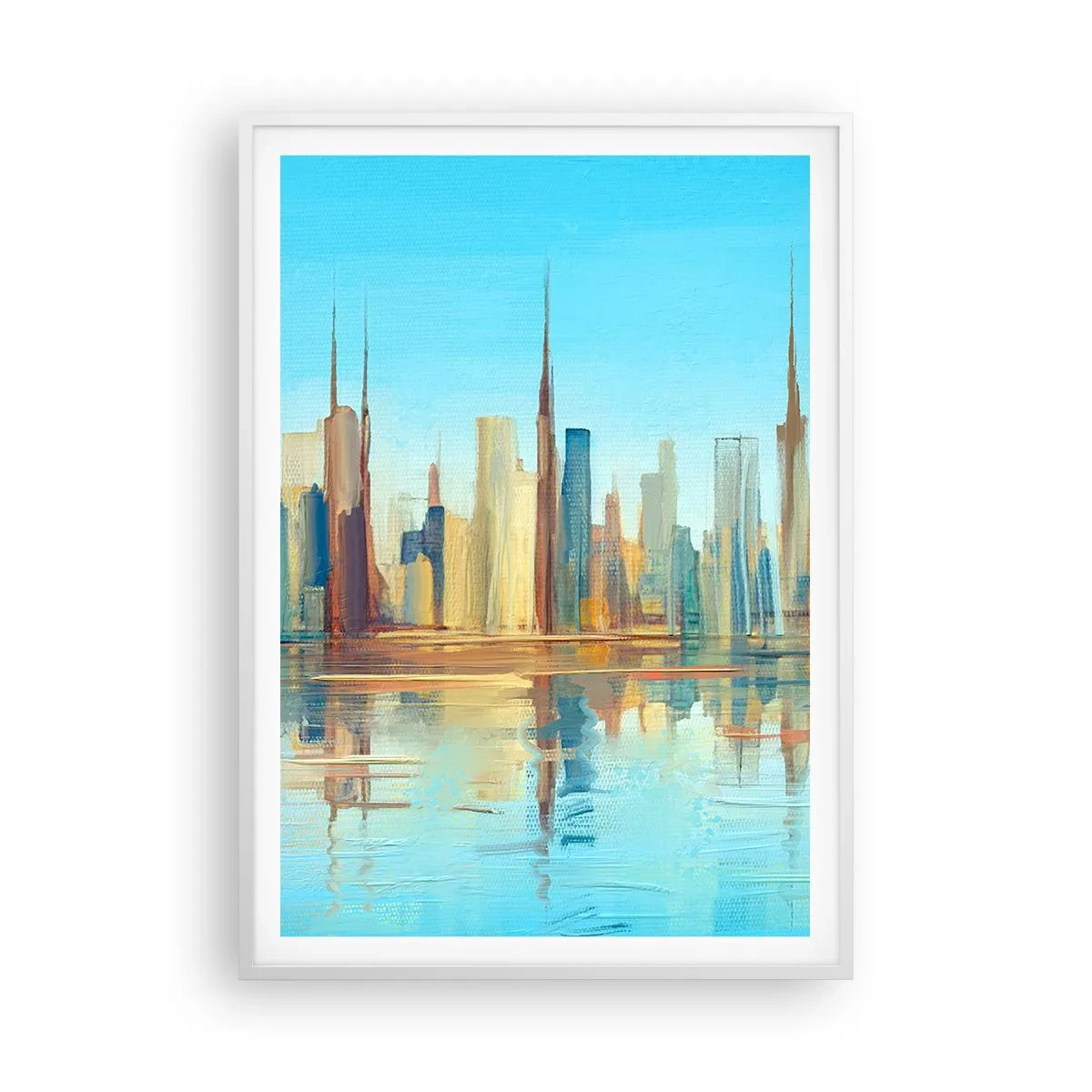 Plagát v bielom ráme - Slnečná metropola - 70x100 cm