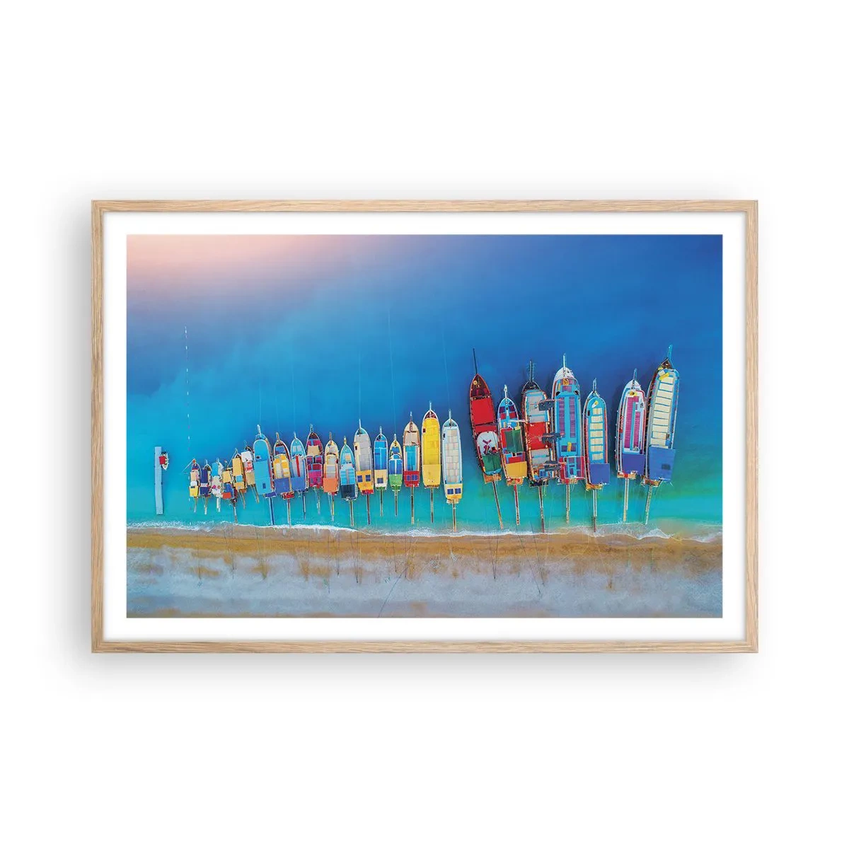 Plagát v ráme zo svetlého duba - Z vtáčej perspektívy - 91x61 cm