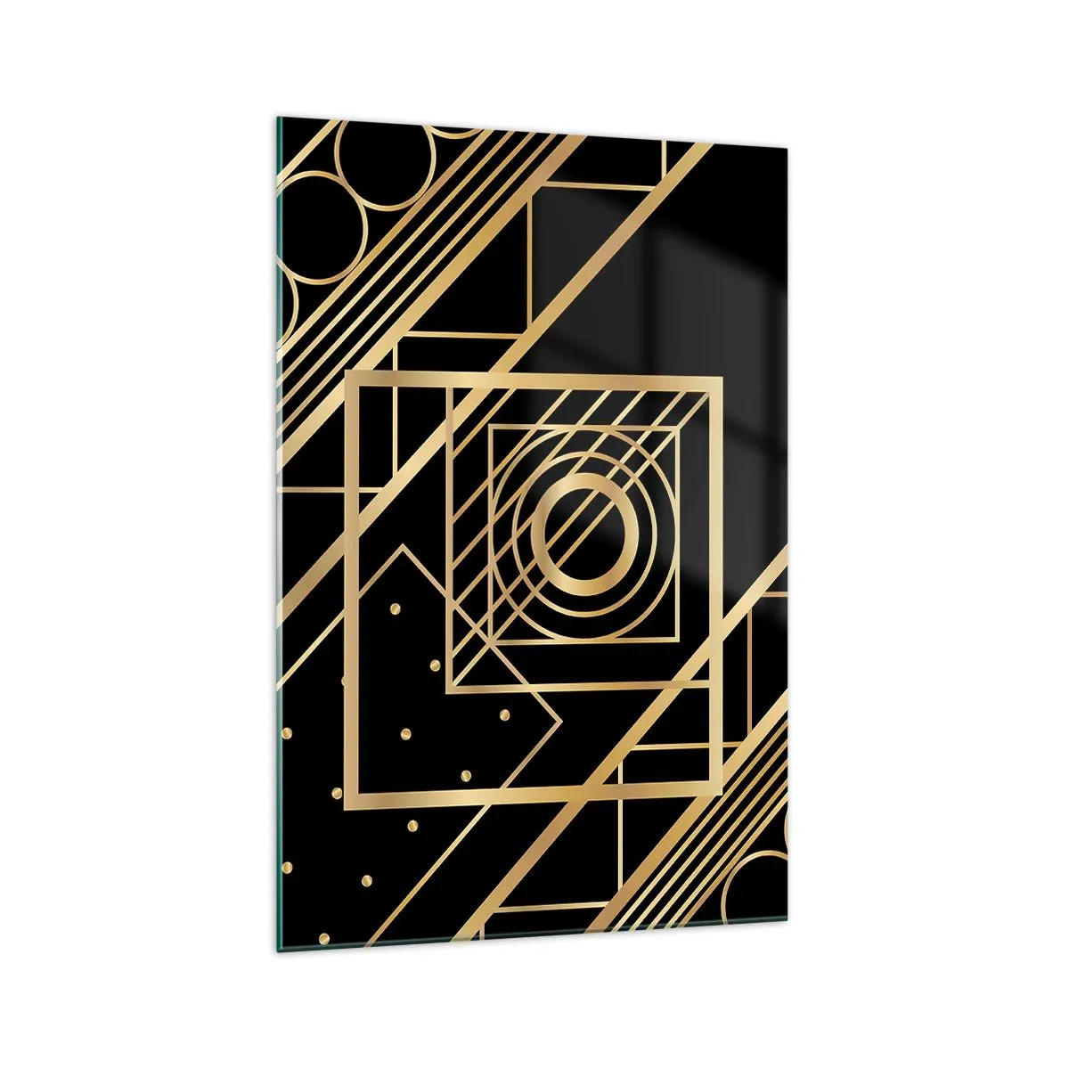 Obraz na skle - Zlatá geometria - 70x100 cm