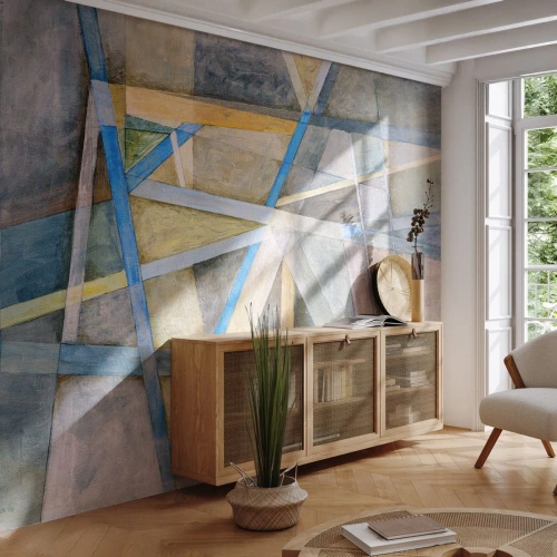 Fototapeta Premium Canvas - Priamo alebo diagonálne? - Abstrakcia, Kus, Moderný vzor - 200x140 cm