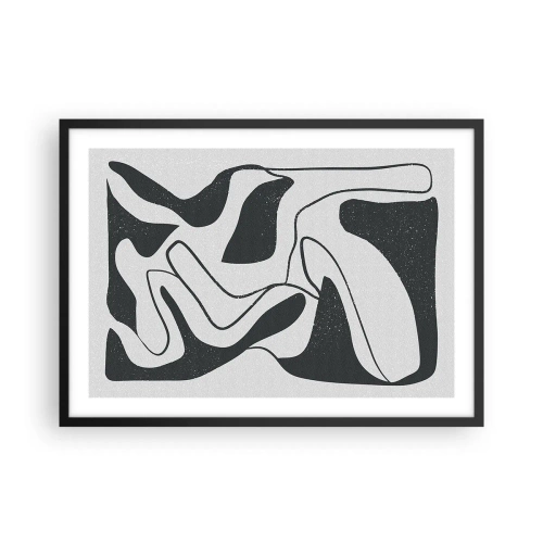 Plagát v čiernom ráme - Abstraktná hra v labyrinte - 70x50 cm