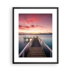 Plagát v čiernom ráme - Jemný plameň večera - 40x50 cm