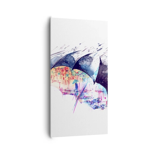 Obraz na plátne - Prechádzka v daždi - 65x120 cm