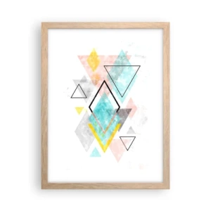 Plagát v ráme zo svetlého duba - Geometrická hračka - 30x40 cm