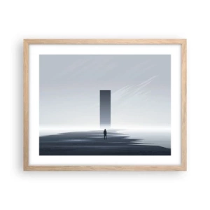 Plagát v ráme zo svetlého duba - Príležitosť alebo hrozba? - 50x40 cm