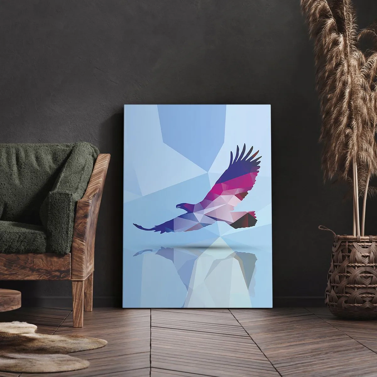 Obraz na plátne - Orol v ľaliovom krištáli - 45x80 cm