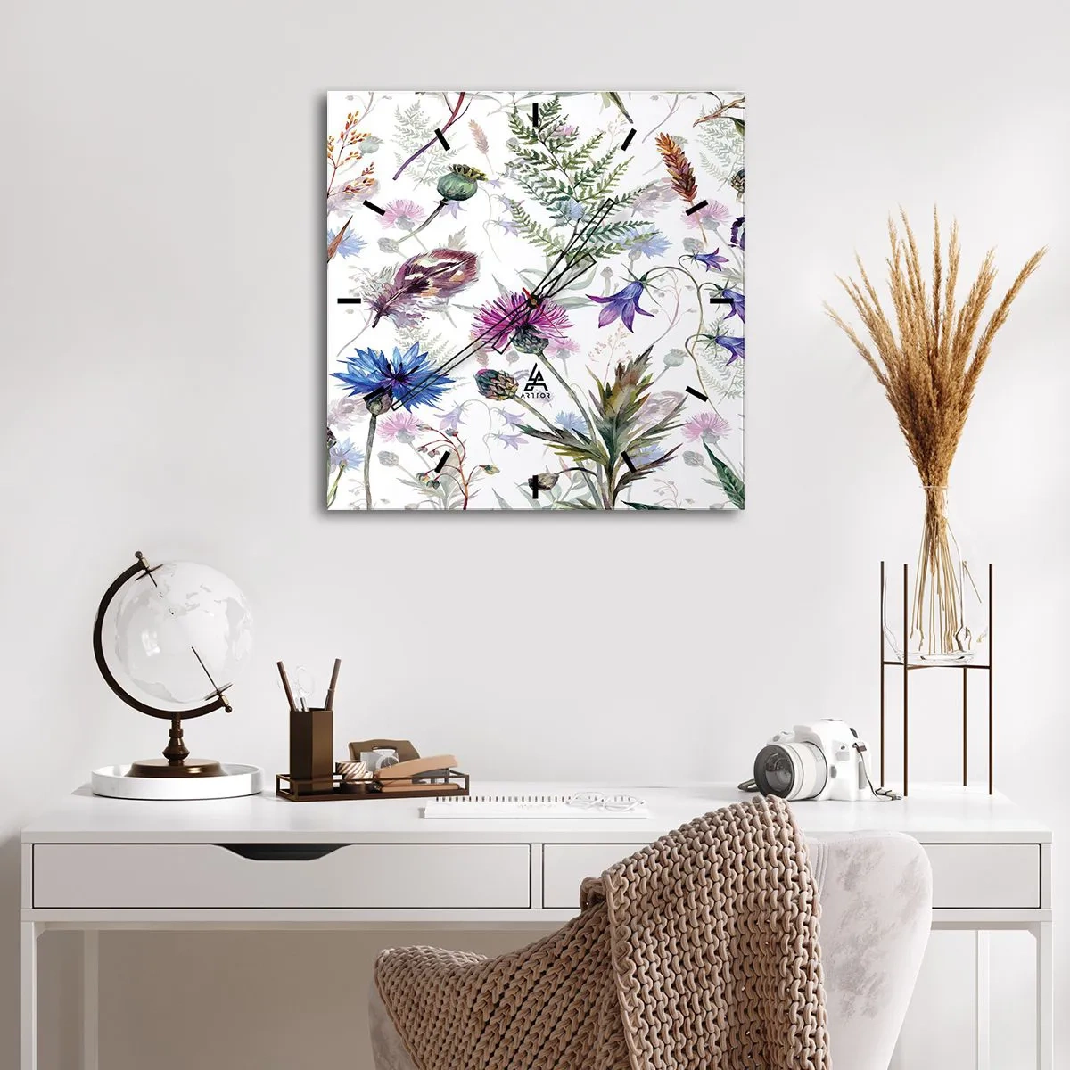 Nástenné hodiny - Poľský herbár - 40x40 cm