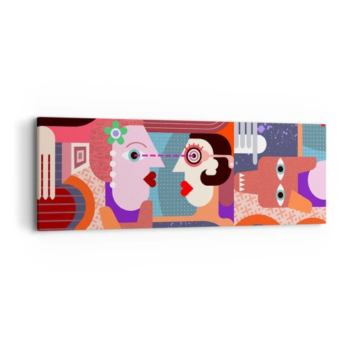 Obraz na plátne - Tvárou v tvár - 90x30 cm