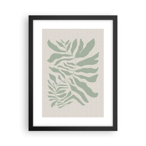 Plagát v čiernom ráme - Smaragdová vetva - 30x40 cm