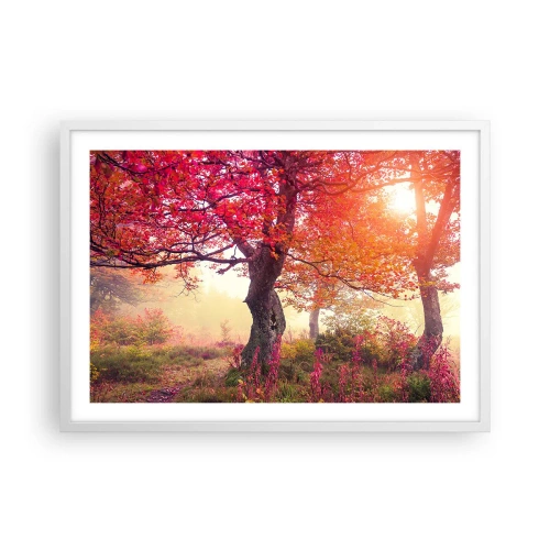 Plagát v bielom ráme - Šialenstvo rozkvetu - 70x50 cm