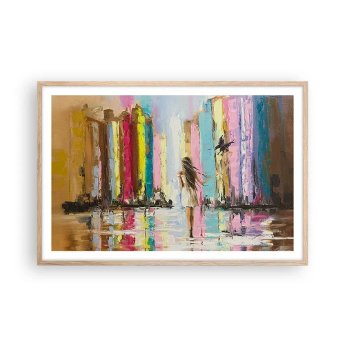 Plagát v ráme zo svetlého duba - Poď so mnou - 91x61 cm