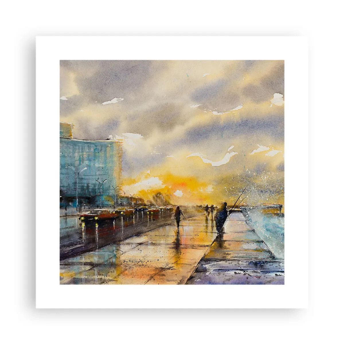 Plagát - Život na pobreží - 40x40 cm