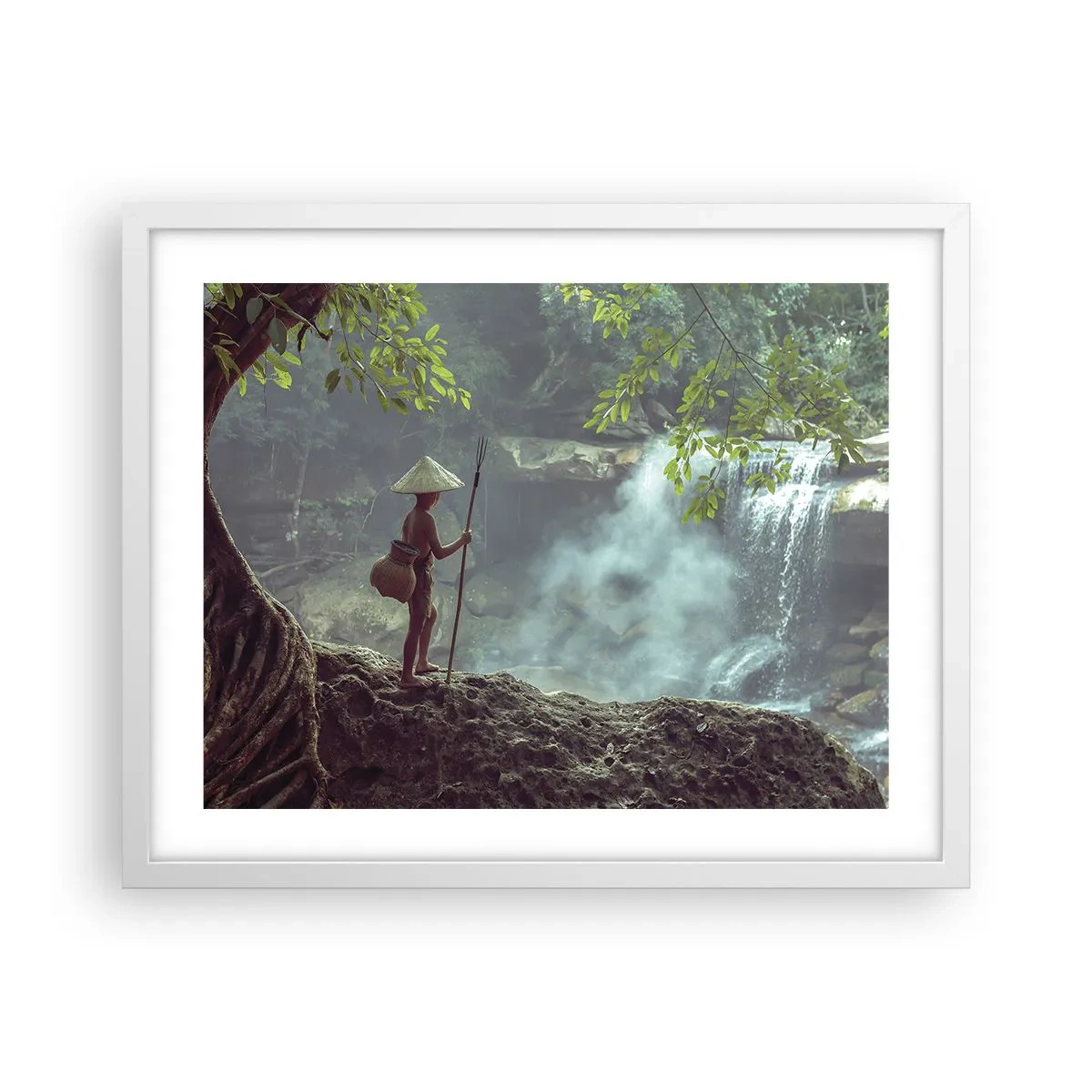 Plagát v bielom ráme - Spriatelený s prírodou - 50x40 cm