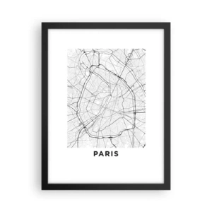Plagát v čiernom ráme - Kvet Paríža - 30x40 cm