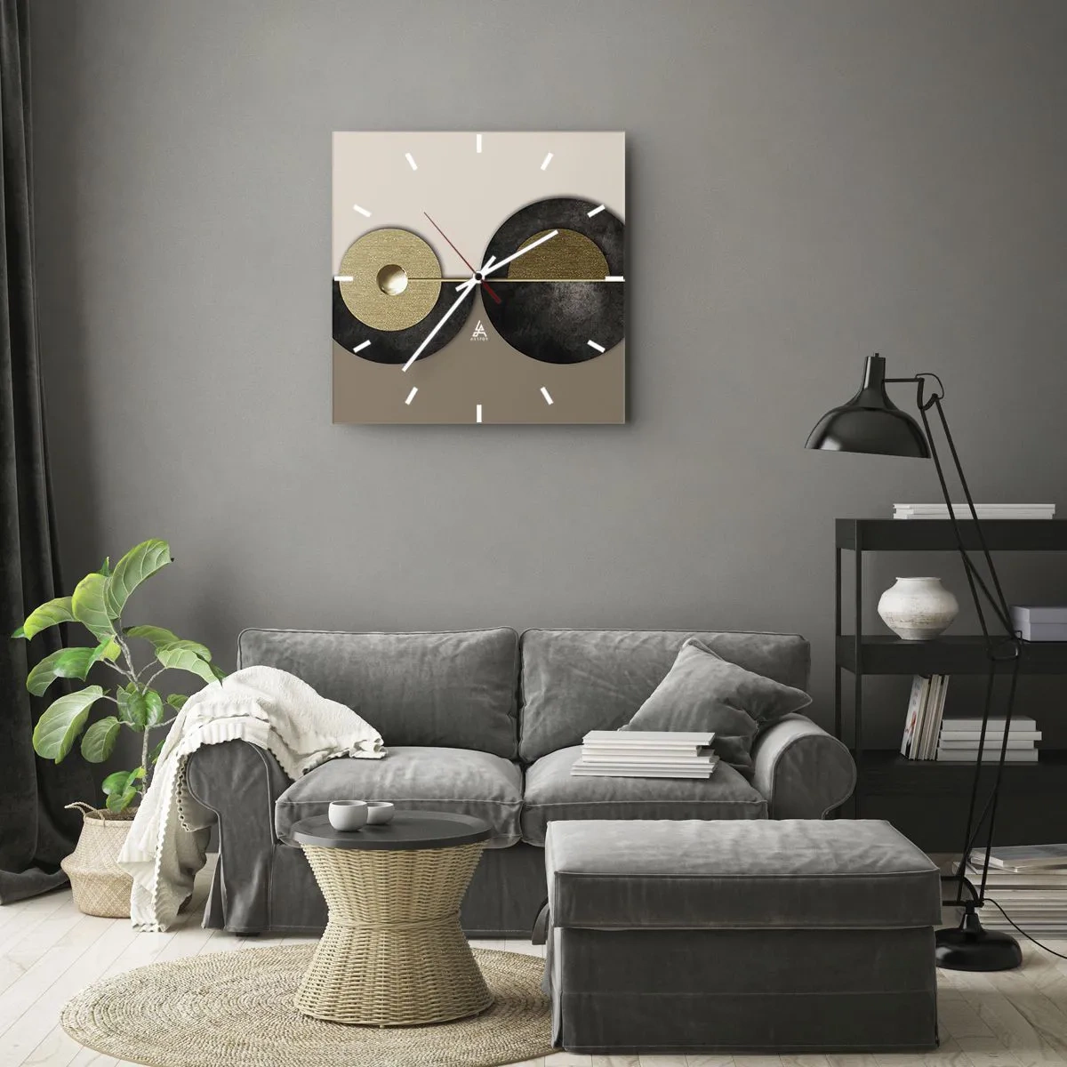 Nástenné hodiny - Variácie okolo kruhu - 30x30 cm