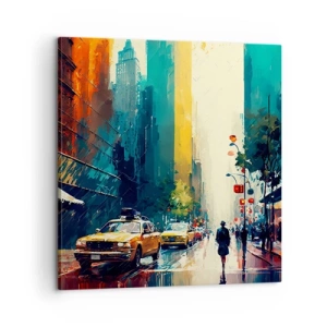 Obraz na plátne - New York – tu je aj dážď farebný - 60x60 cm