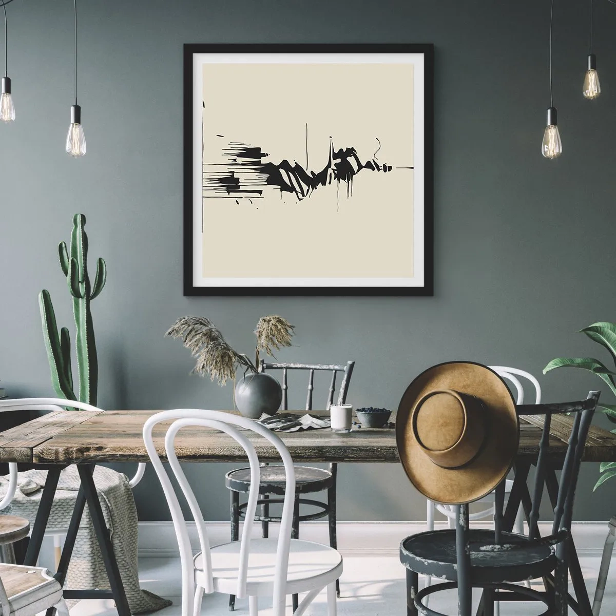 Plagát v čiernom ráme - Rýchla abstrakcia - 60x60 cm