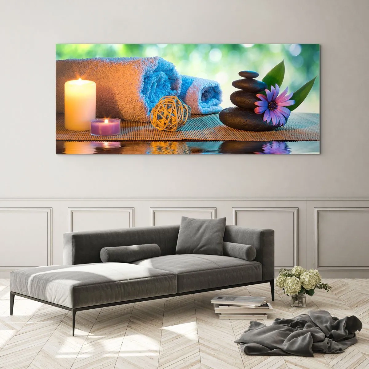Obraz na skle - Čas pre telo - 160x50 cm