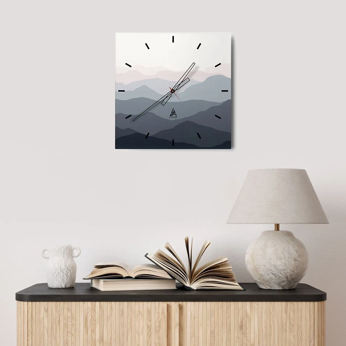Nástenné hodiny - Vlny hôr - 30x30 cm