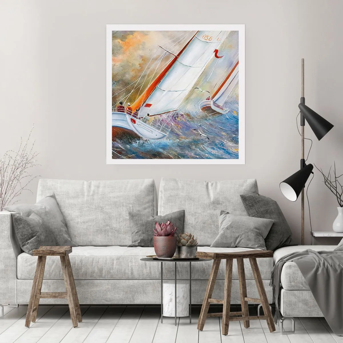 Plagát - Bežiace cez vlny - 30x30 cm