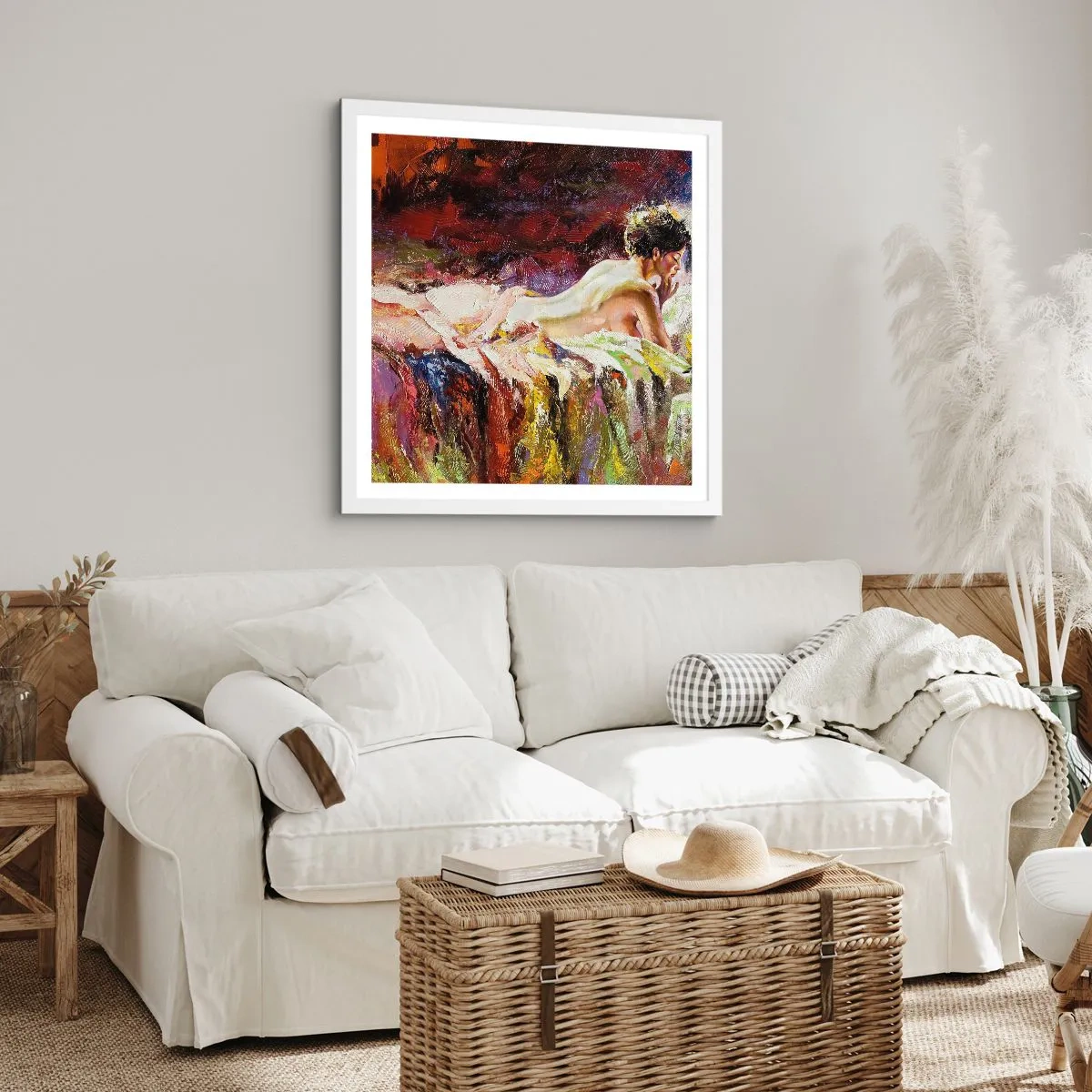 Plagát v bielom ráme - Zamyslená Venuša - 50x50 cm