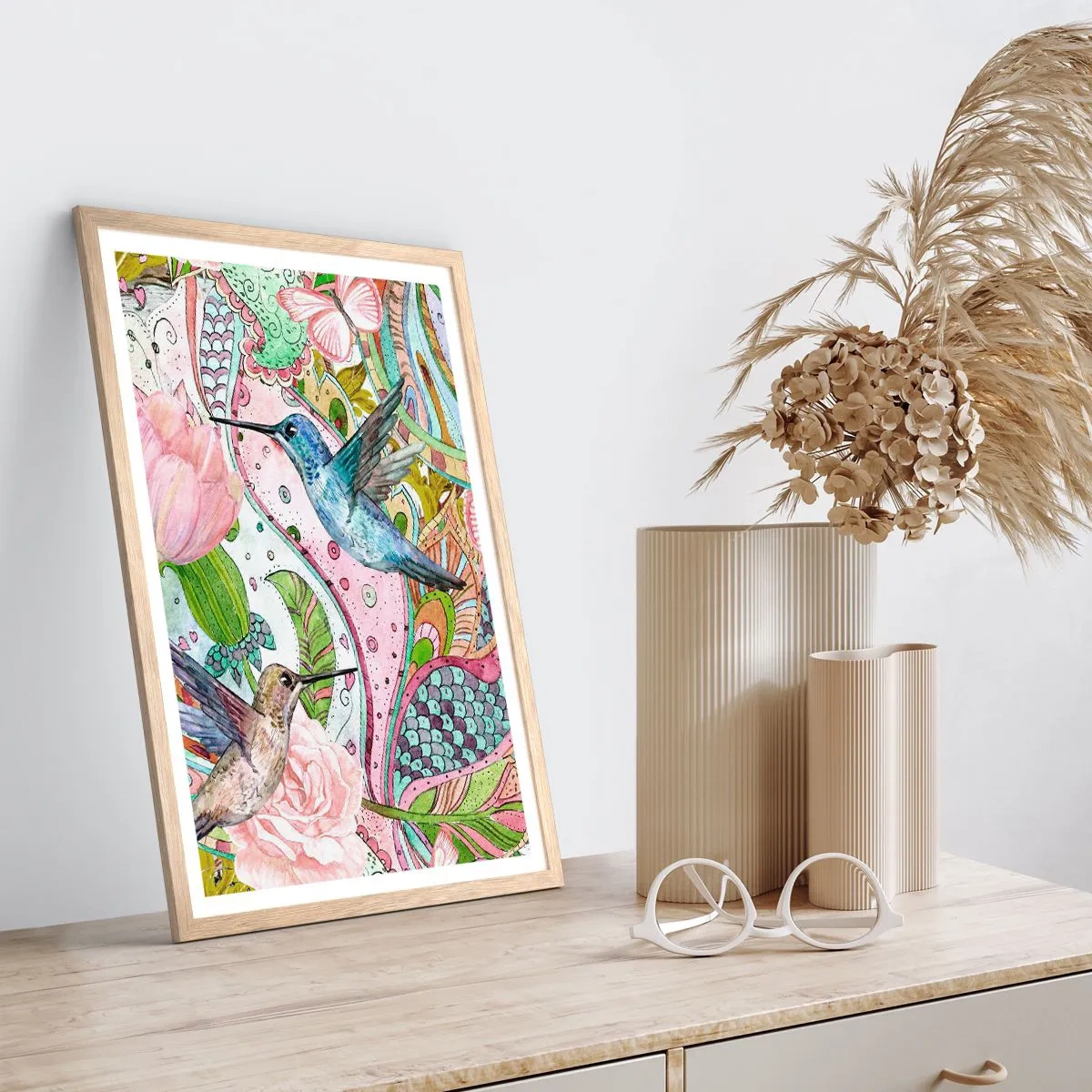 Plagát v ráme zo svetlého duba - Zamotané do lián - 61x91 cm