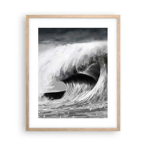 Plagát v ráme zo svetlého duba - Hnev oceánu - 40x50 cm