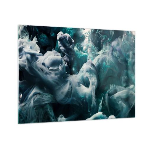 Obraz na skle - Tanec farieb vo vode vytvára abstraktné tvary - 70x50cm - Pohyb farby - Moderná nástenná dekorácia do obývacej izby a spálne ARTTOR