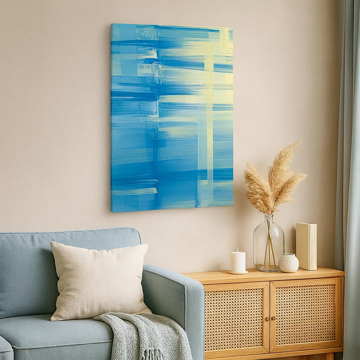 Obraz na plátne - Kompozícia v tyrkyse - 50x70 cm