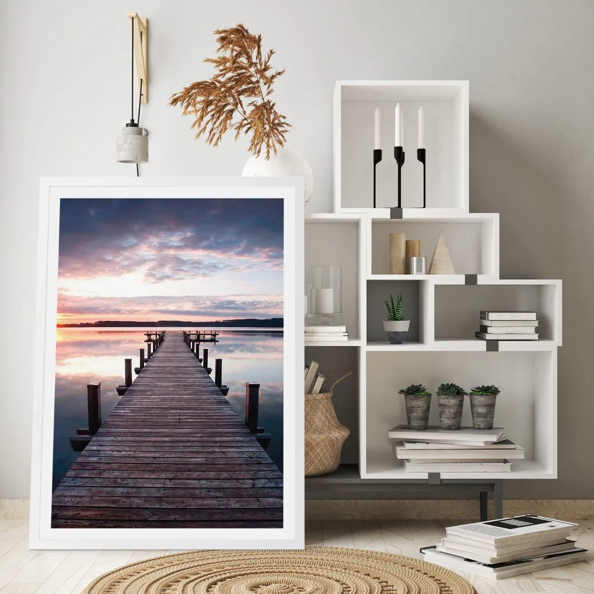 Plagát v bielom ráme - Tichá hranica medzi dňom a nocou - 50x70 cm