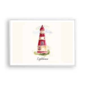 Plagát v bielom ráme - Tu je vždy počasie - 100x70 cm