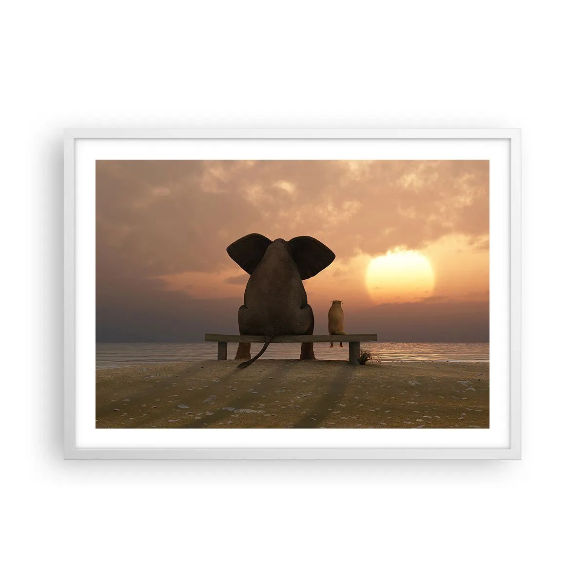 Plagát v bielom ráme - Je skvelé spolu mlčať - 70x50 cm