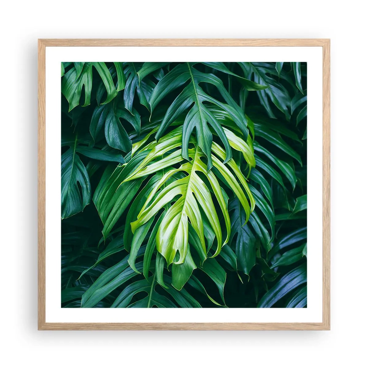 Plagát v ráme zo svetlého duba - Ponoriť sa do sviežosti - 60x60 cm