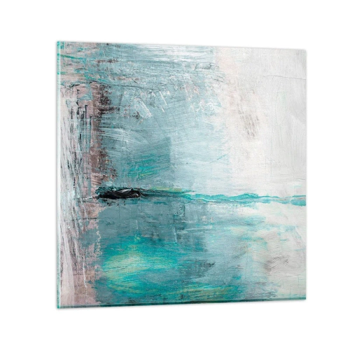 Obraz na skle - Horizontálne v modrej - 40x40 cm