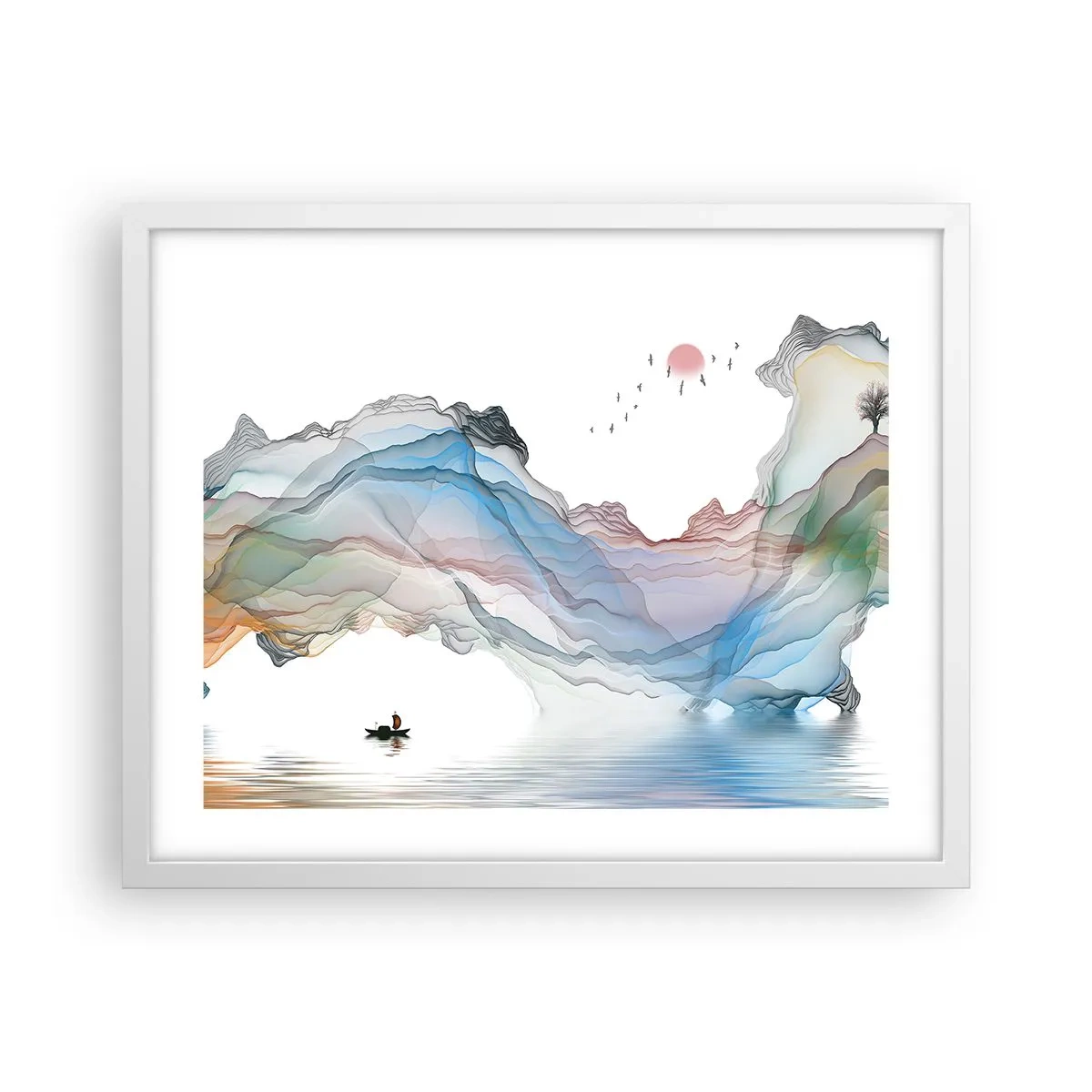 Plagát v bielom ráme - Ku krištáľovým horám - 50x40 cm