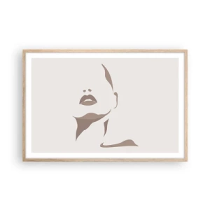 Plagát v ráme zo svetlého duba - Stvorená zo svetla a tieňa - 91x61 cm