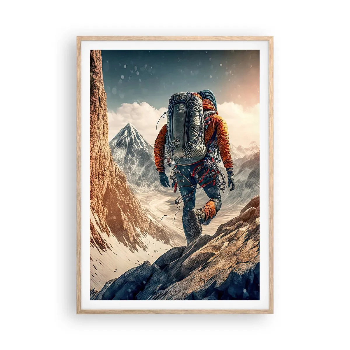 Plagát v ráme zo svetlého duba - Osamelý bojovník - 70x100 cm