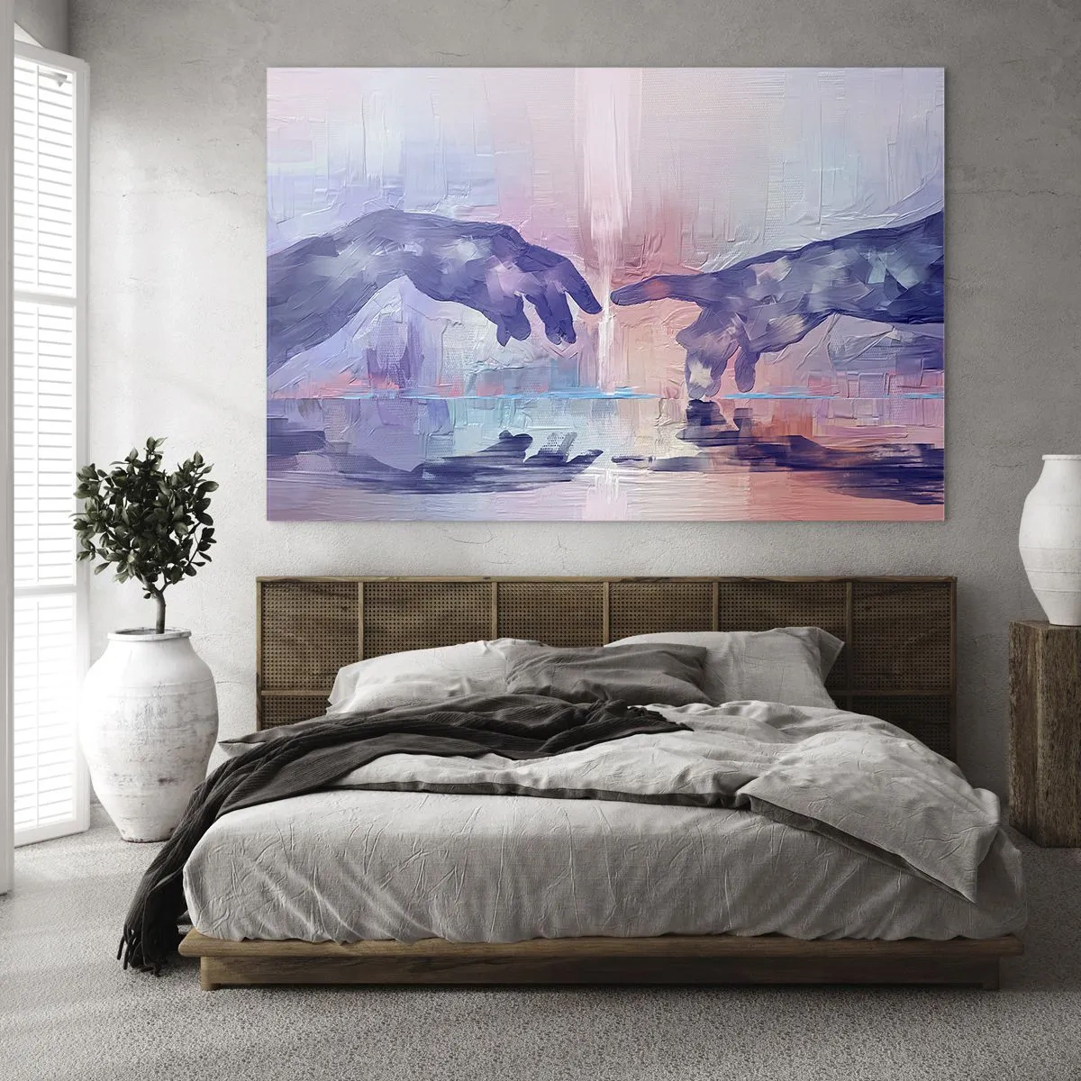 Obraz na skle - Božská iskra života - 100x70 cm