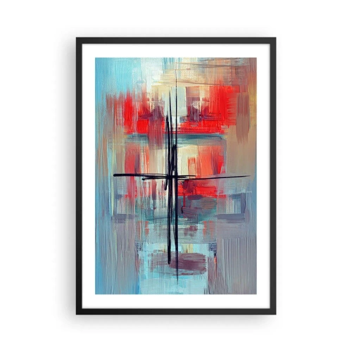 Plagát v čiernom ráme - Abstraktná kompozícia v dynamických farbách - 50x70cm - Krajina v neznámej dimenzii - Moderná nástenná dekorácia do obývacej izby a spálne ARTTOR