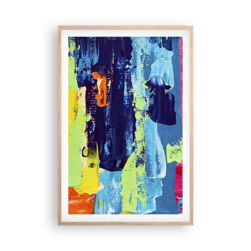 Plagát v ráme zo svetlého duba - Život je krásny! - 61x91 cm