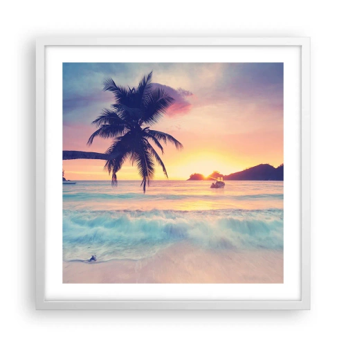 Plagát v bielom ráme - Večer v zátoke - 50x50 cm