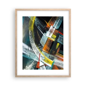 Plagát v ráme zo svetlého duba - Energia pohybu - 40x50 cm