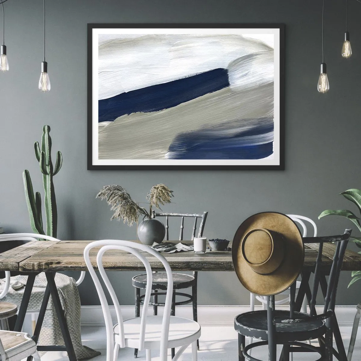 Plagát v čiernom ráme - Stretnutie s bielou - 70x50 cm