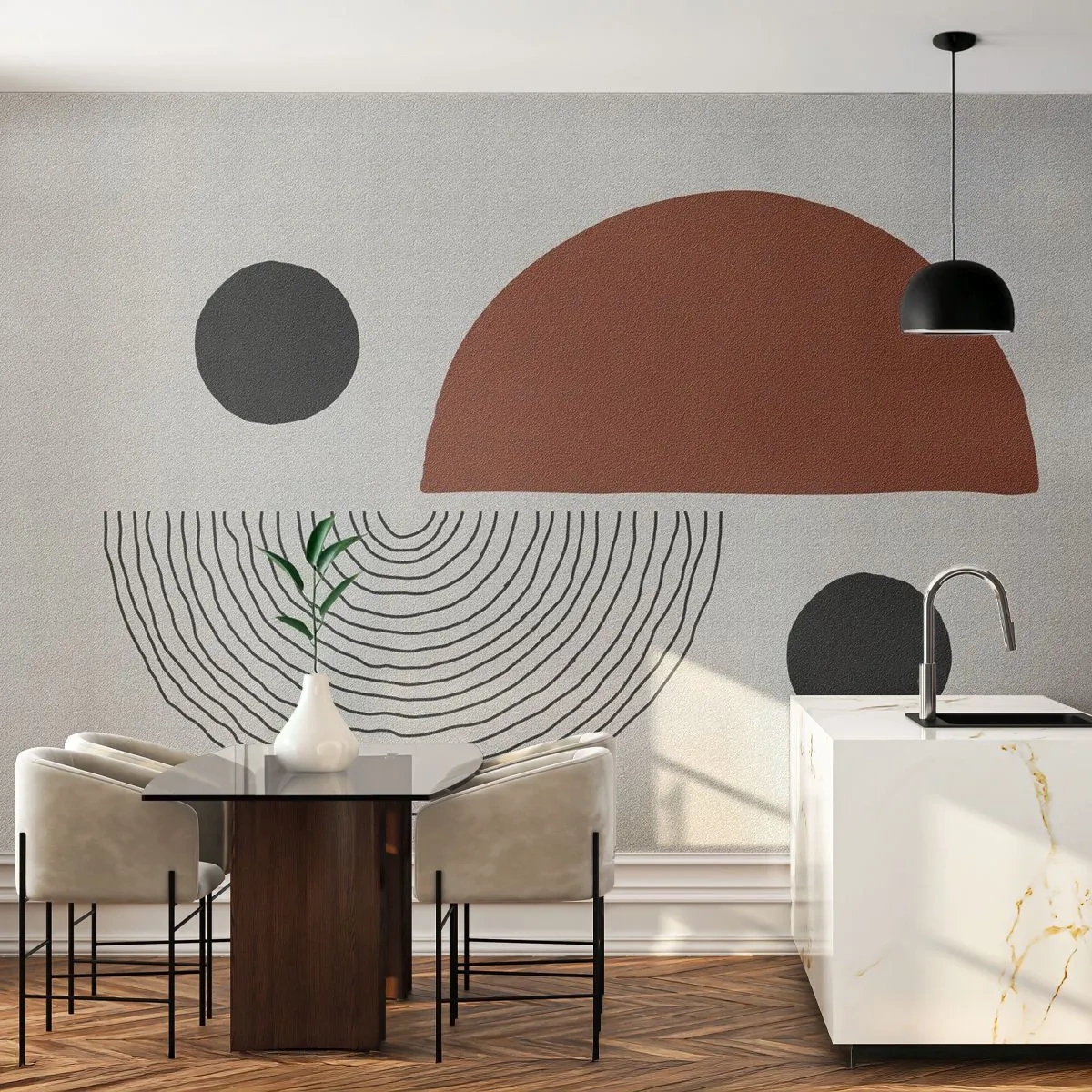 Fototapeta Standard Eco - Dokonalosť kruhu - Abstrakcia, Kus, Moderné umenie - 400x280 cm
